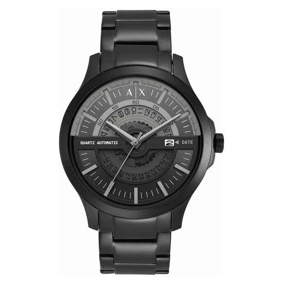 NWT Armani Exchange Mens Automatic Self-Winding Watch Black Stainless Steel Band - Picture 1 of 8
